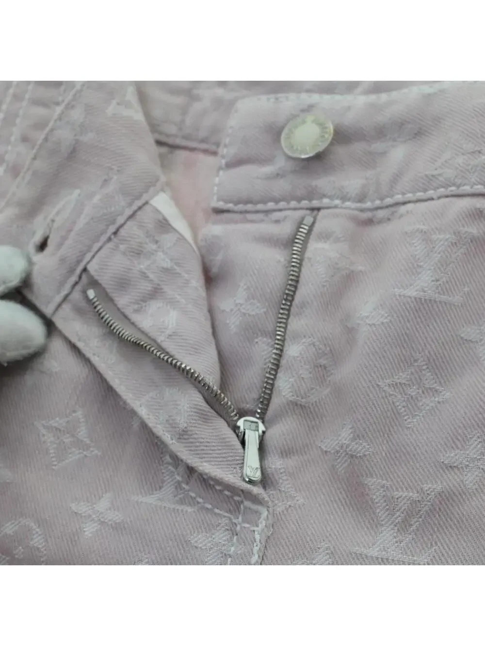 Louis Vuitton Denim Capri Pants 38 Pink #344074L79B